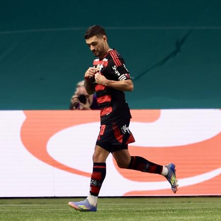 Arrascaeta comemora gol do Flamengo Arrascaeta comemora gol do Flamengo