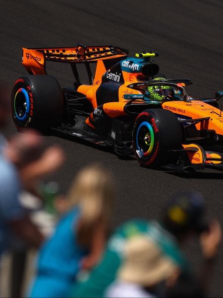 Lando Norris, da McLaren, no treino livre do GP da Hungria
