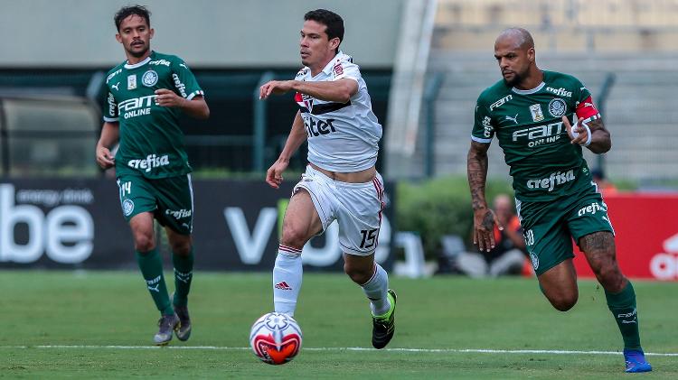Hernanes e Felipe Melo, de São Paulo e Palmeiras - Ale Cabral/Agif - Ale Cabral/Agif