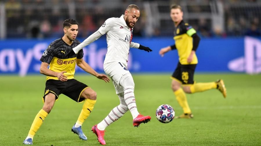 Neymar em ação pelo PSG contra o Borussia Dortmund pela Champions League  - PressFocus/MB Media 