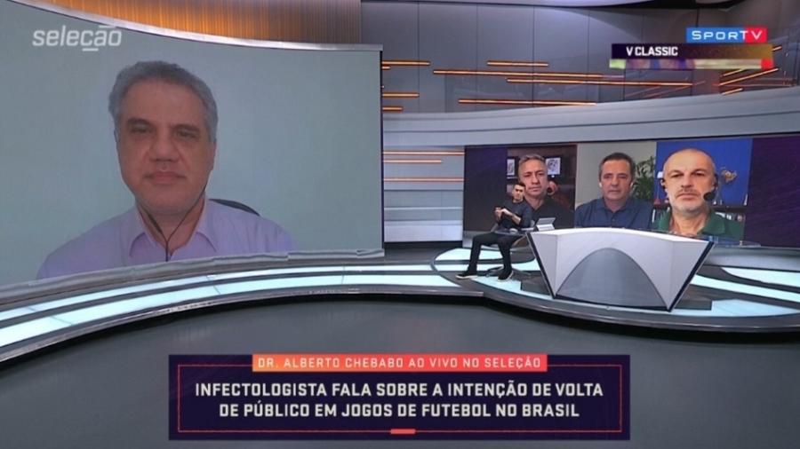 Dr Alberto Chebabo reprova volta de público aos estádios brasileiros após polêmica em final do Carioca - Reprodução/SporTV