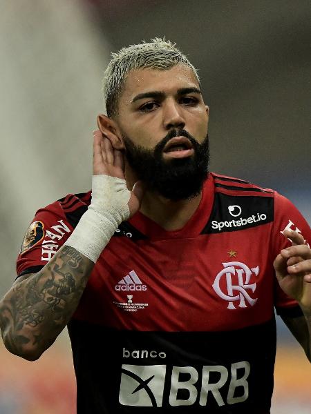Gabigol comemora gol marcado pelo Flamengo contra o Fluminense -  Thiago Ribeiro/AGIF