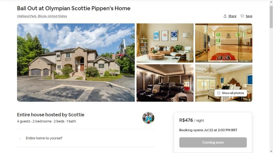 Casa do Scottie Pippen disponível para aluguel - Reprodução