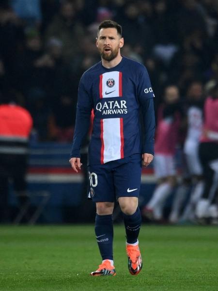 Messi, do PSG, em duelo com o Lyon, pelo Campeonato Francês - FRANCK FIFE / AFP