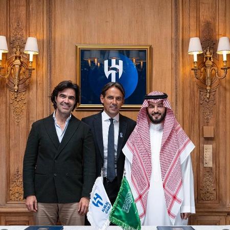 Simone Inzaghi, novo técnico do Al-Hilal, foi o reforço do time para o Mundial Simone Inzaghi, novo técnico do Al-Hilal, foi o reforço do time para o Mundial