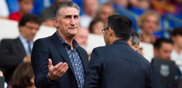 Bauza esteve no jogo do Barcelona, onde foi recebido pelo presidente do clube - Alex Caparros/Getty Images Sport 