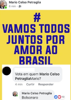 Petraglia Bolsonaro - Reprodução/Facebook - Reprodução/Facebook