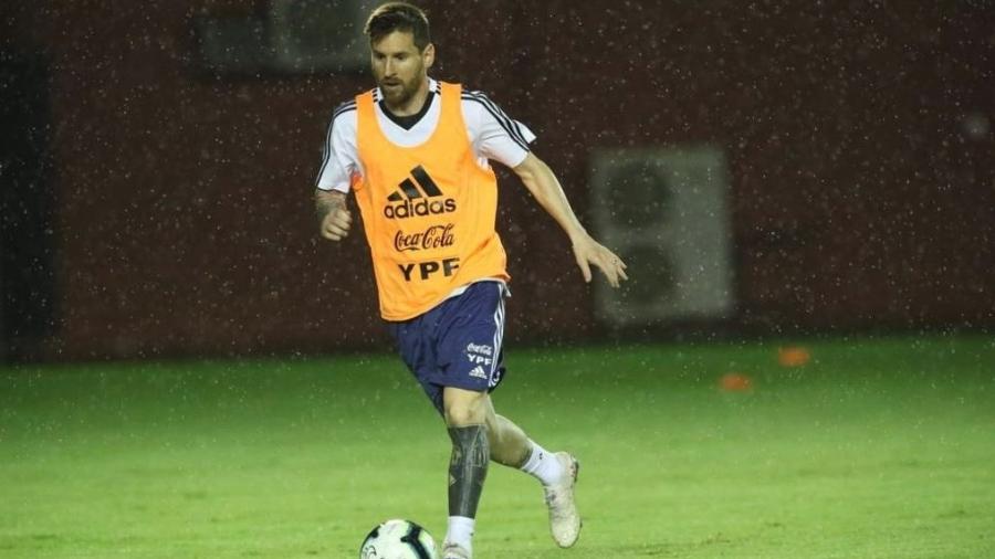 Lionel Messi, da seleção da Argentina, foi poupado de treinamento - Divulgação/@Argentina