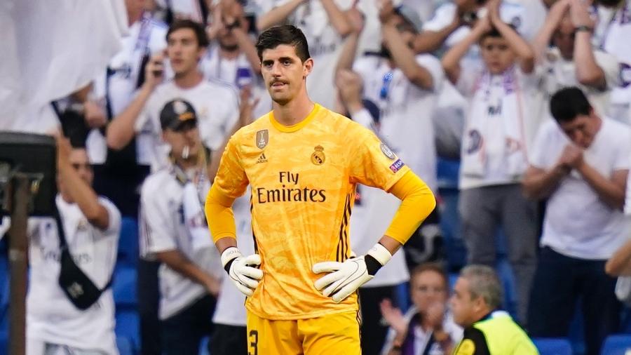 Thibaut Courtois, goleiro do Real Madrid, durante a partida contra o Club Brugge - Quality Sport Images/Getty Images