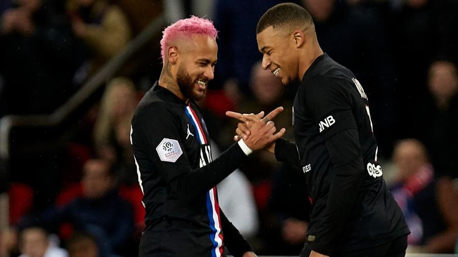 PSG de Neymar e Mbappé foi declarado campeão francês da temporada 2019/20 - Quality Sport Images/Colaborador 