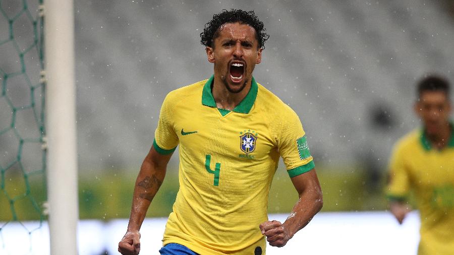 Marquinhos comemora gol marcado para o Brasil contra a Bolívia - Buda Mendes/Getty Images