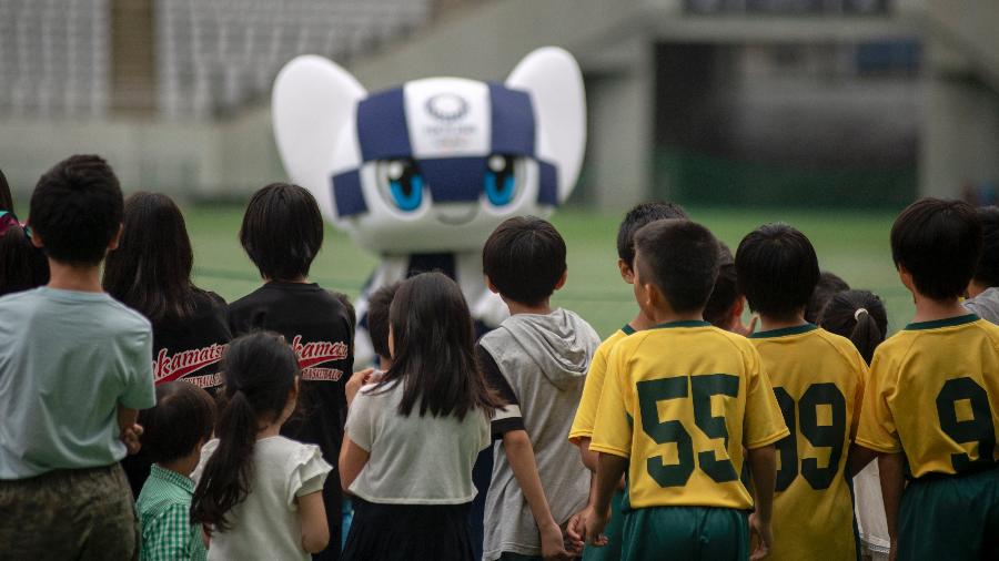 A mascote Miraitowa, robô desenvolvido pela Toyota para os Jogos Olímpicos de Tóquio-2020 - NurPhoto/NurPhoto via Getty Images