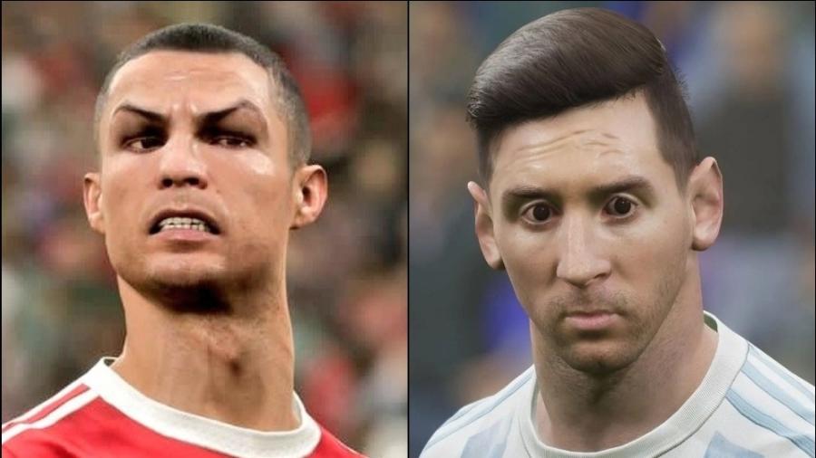 Cristiano Ronaldo e Messi no eFootball 2022; gráficos não agradaram - Reprodução