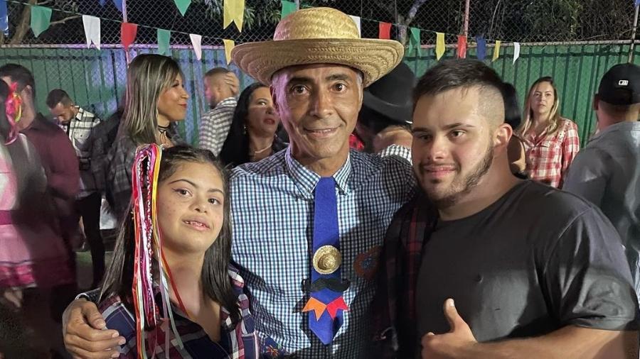 Romário com sua filha Ivy e seu genro Caio - Reprodução/Instagram