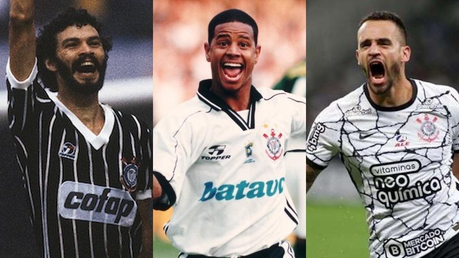 Sócrates, Marcelinho e Renato Augusto, ídolos do Corinthians - Placar e Rodrigo Coca/Corinthians