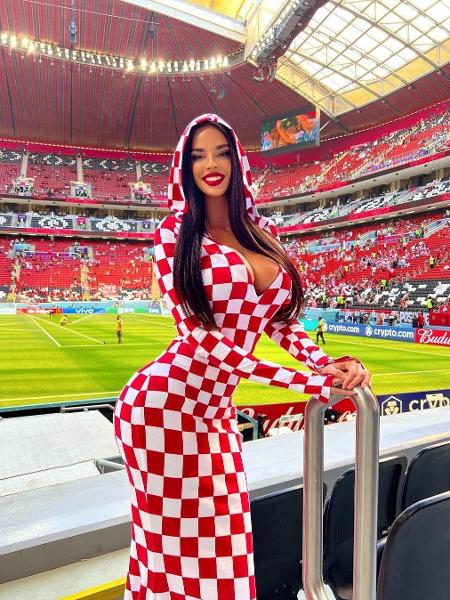Ivana Knoll, torcedora da Croácia, na Copa do Mundo do Qatar - Reprodução/Instagram