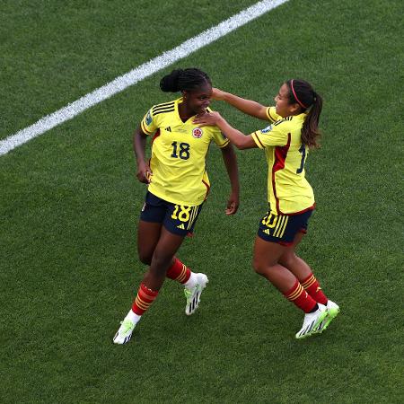 Linda Caicedo, da Colômbia, celebra gol contra a Coreia do Sul na Copa feminina