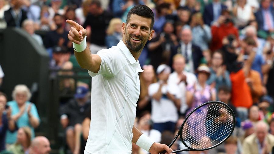 Novak Djokovic na primeira rodada de Wimbledon em 2024