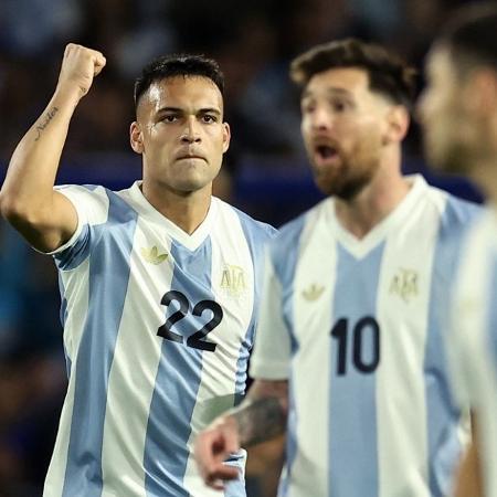 Lautaro abriu o placar para a Argentina com um golaço após jogada de Messi