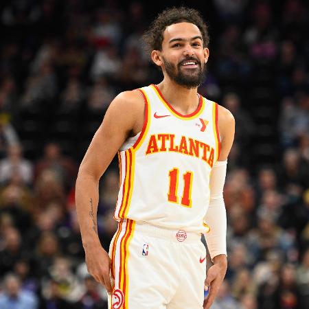 Trae Young, jogador do Atlanta Hawks, durante jogo contra o Utah Jazz pela NBA