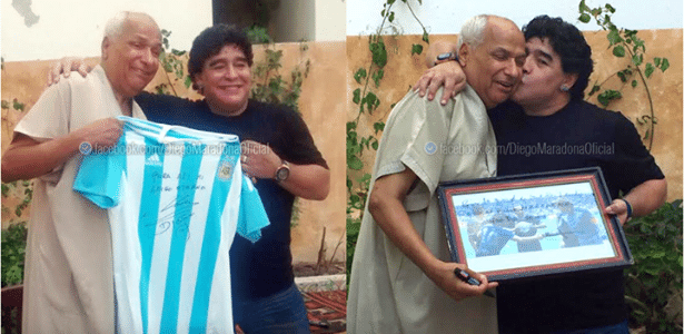 Maradona trocou presentes Ali Bennaceur, a quem chamou de "eterno amigo" - Facebook/Reprodução