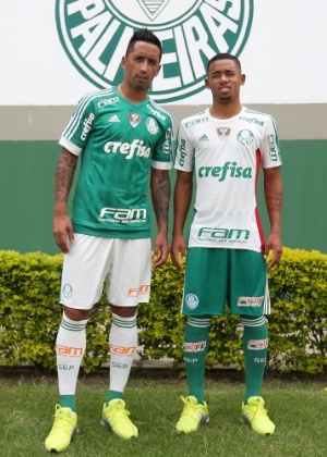 Barrios e Gabriel Jesus apresentam novo uniforme do Palmeiras - Cesar Greco/Agência Palmeiras - Cesar Greco/Agência Palmeiras