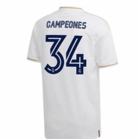 Camisa em alusão ao 34° título espanhol - ainda não conquistado - foi vista no site do clube - Reprodução/Twitter