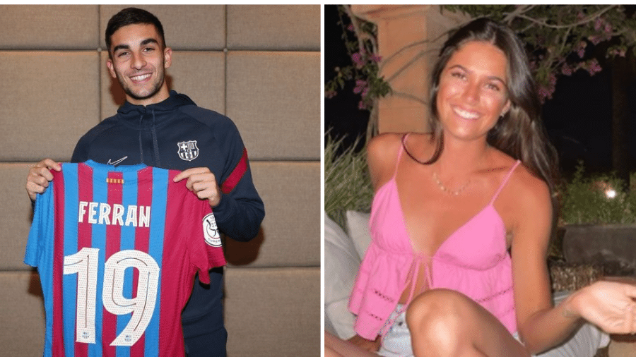 Ferran Torres, atacante do Barcelona, confirmou relacionamento com Sira Martínez, filha do técnico Luis Enrique - Reprodução/Instagram