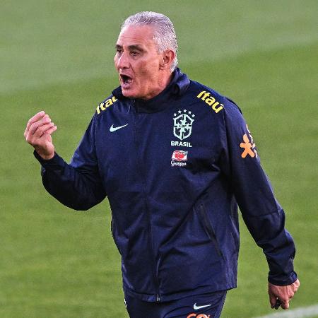 Tite gesticula durante treino da seleção brasileira antes da Copa do Mundo - Chris Ricco/Getty Images