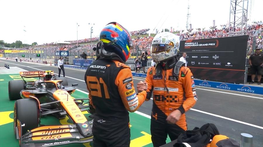 Lando Norris e Oscar Piastri vão fechar a primeira fila no grid do GP da Hungria