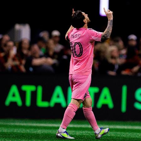 Lionel Messi celebra gol do Inter Miami diante do Atlanta United, pela MLS - Reprodução/X/InterMiami