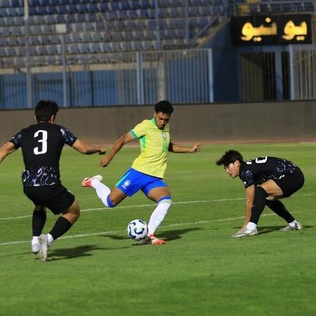 Luighi, do Palmeiras, em ação pela seleção brasileira sub-20 em amistoso - Reprodução/Instagram/Luighi