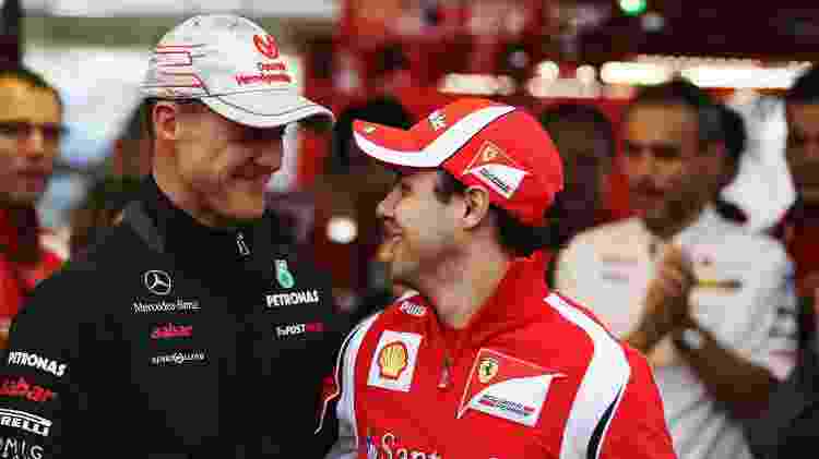 Michael Schumacher e Felipe Massa, no GP do Brasil de 2011 - Mark Thompson/Getty Images - Mark Thompson/Getty Images