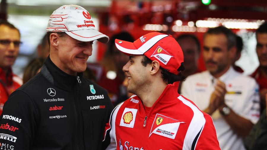 Michael Schumacher e Felipe Massa, no GP do Brasil de 2011 - Mark Thompson/Getty Images