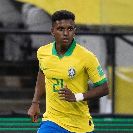 Rodrygo, atacante da seleção brasileira, em jogo contra a Bolívia - Lucas Figueiredo/CBF