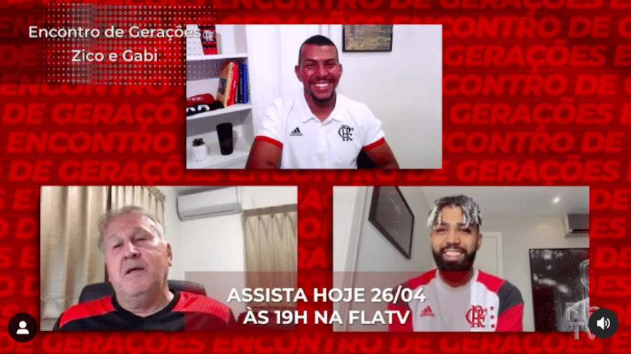 Zico e Gabigol no "Encontro de Gerações" da Fla TV - Instagram