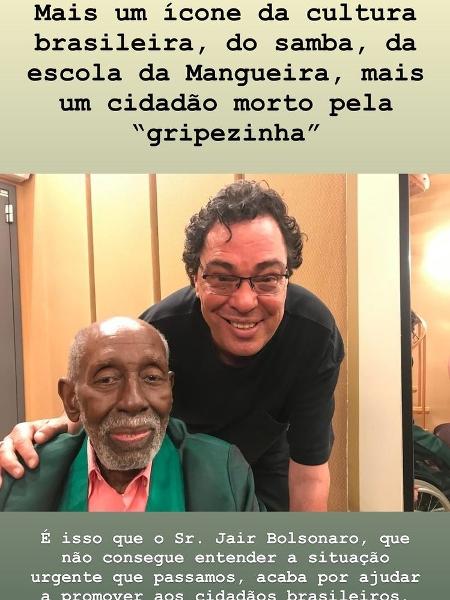 Casagrande homenageia o sambista Nelson Sargento - Do UOL, em São Paulo 