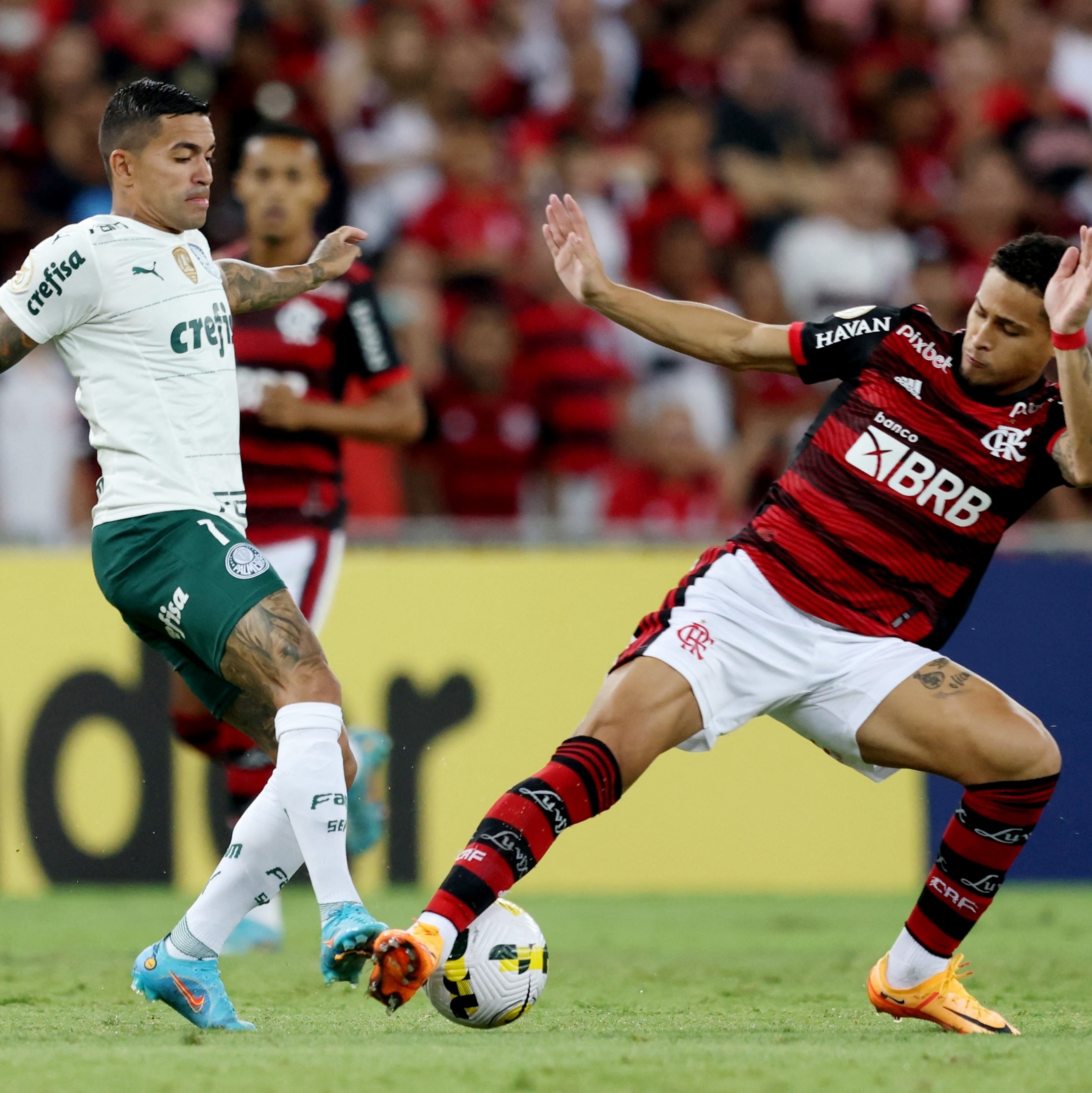 Com briga e seis expulsos no fim, Palmeiras e Flamengo empatam