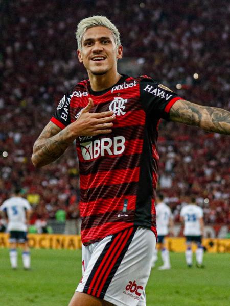 Pedro, do Flamengo, comemora gol contra o Vélez pela Copa Libertadores - FELIPE DUEST/PERA PHOTO PRESS/ESTADÃO CONTEÚDO