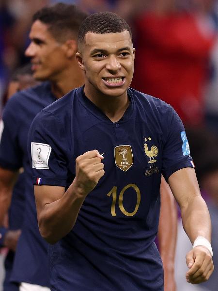 Kylian Mbappé comemora na vitória da França sobre Marrocos, pela semifinal da Copa do Mundo do Qatar - Divulgação/Copa do Mundo da Fifa