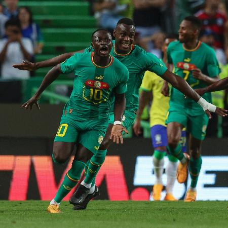 Mané, de Senegal, comemora gol sobre o Brasil, em amistoso - Carlos Rodriges/Getty