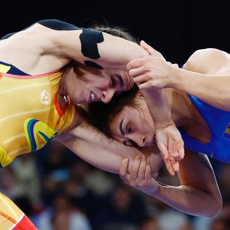 Giullia Penalber durante luta contra Anastasia Nichita, da Moldávia, nas Olimpíadas Giullia Penalber durante luta contra Anastasia Nichita, da Moldávia, nas Olimpíadas