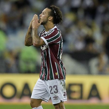 Guga comemora pelo Fluminense contra o Vasco, pelo Brasileirão Guga comemora pelo Fluminense contra o Vasco, pelo Brasileirão