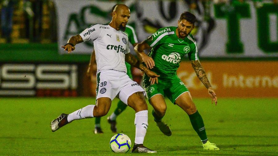 Felipe Melo durante partida entre Chapecoense e Palmeiras no primeiro turno do Brasileiro - Ricardo Luis Artifon/AGIF