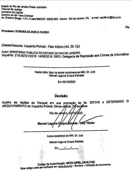 Despacho da Justiça do RJ de 2 de outubro encerrou o caso Neymar-Najila sobre vazamento de fotos íntimas da modelo - Reprodução