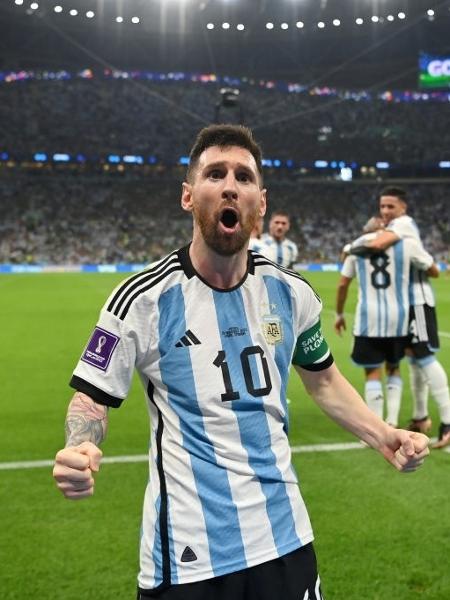 Messi comemora seu gol pela Argentina contra o México, pela Copa do Mundo do Qatar - Dan Mullan/Getty Images
