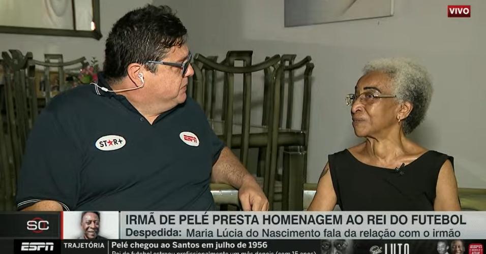 Maria Lúcia, irmã de Pelé, em entrevista na ESPN
