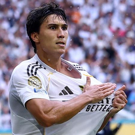 Gonzalo García comemora gol marcado pelo Real Madrid contra a Juventus no Mundial Gonzalo García comemora gol marcado pelo Real Madrid contra a Juventus no Mundial