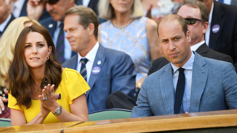 Kate Middleton, duquesa de Cambridge, e o príncipe William assistem à final de Wimbledon - Neil Hall/Reuters