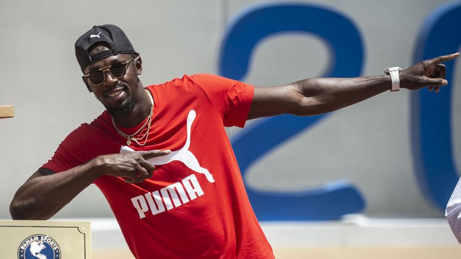 Usain Bolt participa de ação da Puma em Lima, no Peru, para divulgação dos Jogos Pan-Americanos 2019 - ERNESTO BENAVIDES/AFP